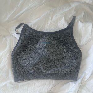Gymshark grey high neck padded sports bra